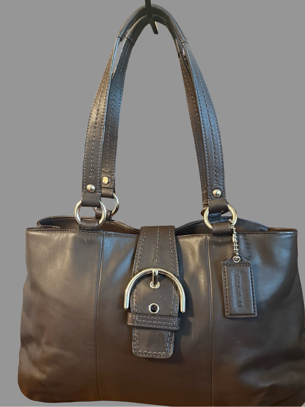 Coach Soho Brown Leather Carryall Shoulder Bag Purse F19248